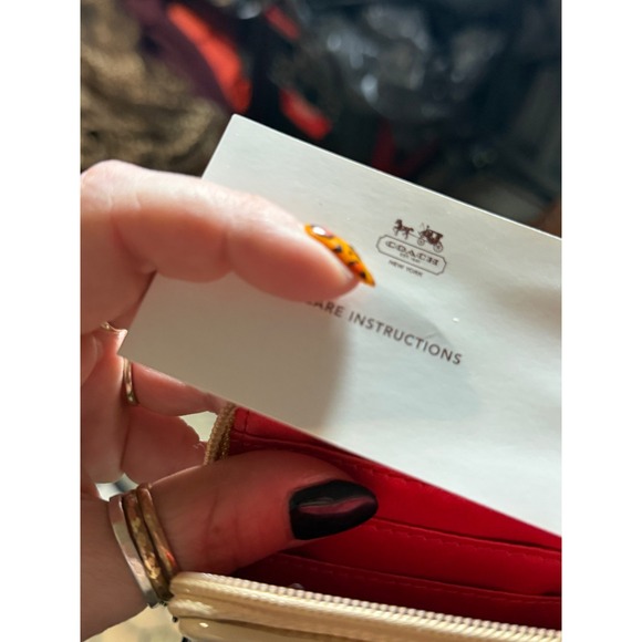 Coach Multicolor Signature C Canvas Zip Wristlet Pouch Cosmetic Bag - Picture 3 of 5